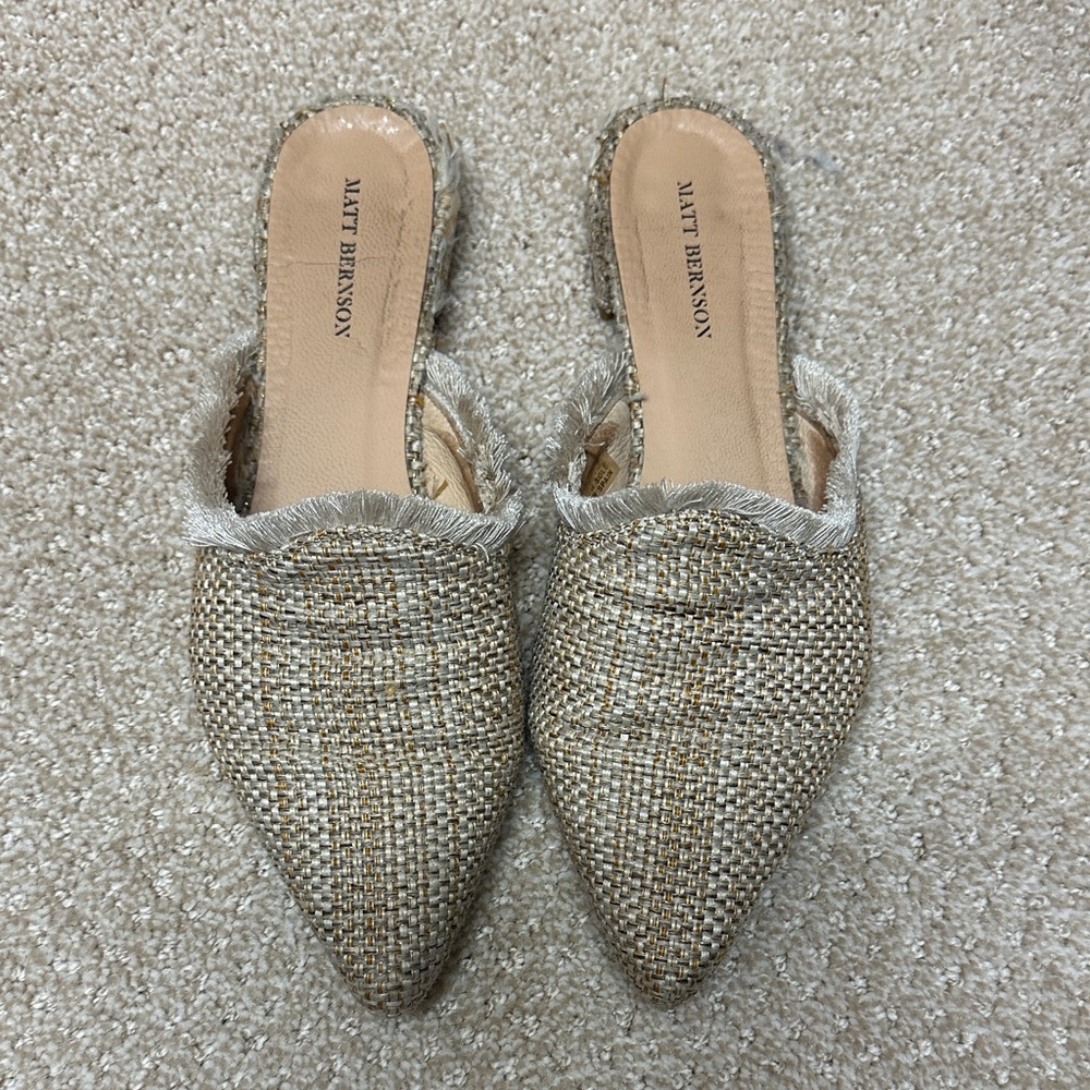 Matt Bernson Women's Woven Tan Mules